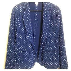 Blue and White Polka Dot Blazer